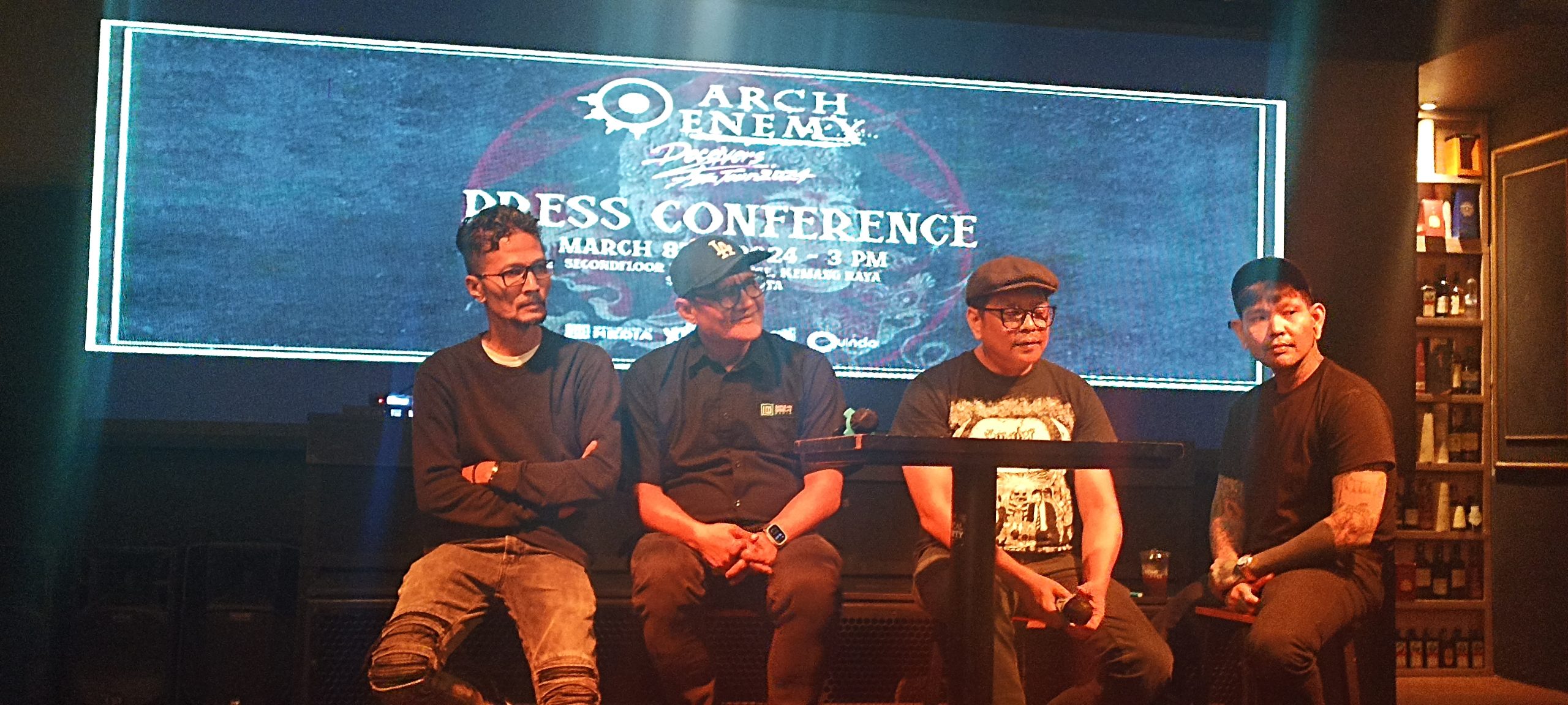 Konferensi pers konser Arch Enemy 2024 di bilangan Kemang, Jakarta ( foto : QB )